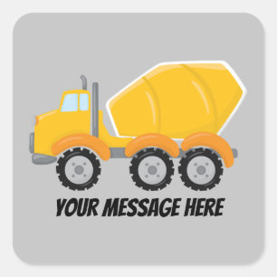 Schattigee de mixervrachtwagen van het bouwcement vierkante sticker