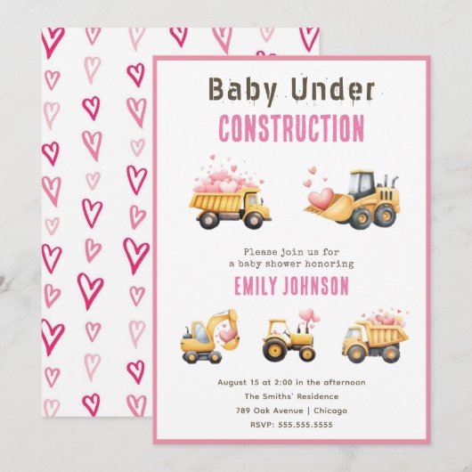 Schattigee de Uitnodiging van het Baby shower van  (Voorkant / Achterkant)