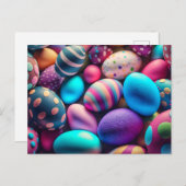 Schattigee decoratieve feestelijke paaseieren briefkaart (Voorkant / Achterkant)