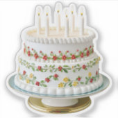 Schattigee decoratieve ijsverjaardagstaart met kaa sticker (Voorkant)