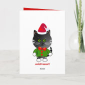 Schattigee Decoratieve Kerstkaart met Cartoon Uil Feestdagen Kaart (Achterkant)