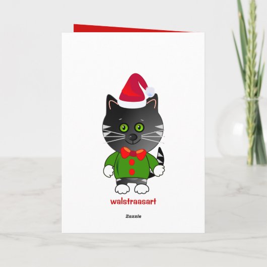 Schattigee Decoratieve Kerstkaart met Cartoon Uil Feestdagen Kaart (Achterkant)