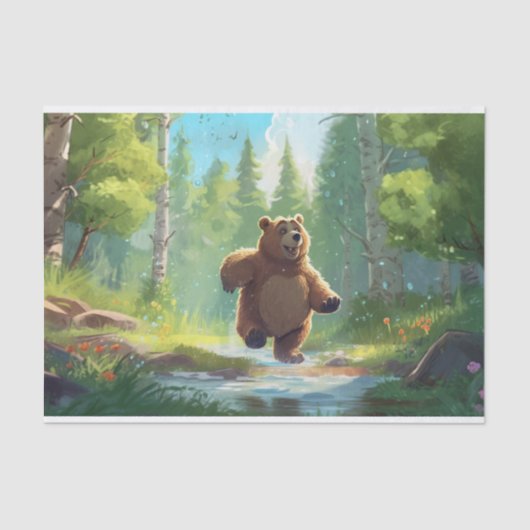 Schattigee Decoupage kinder beer liefhebbers Tissuepapier (Voorkant)