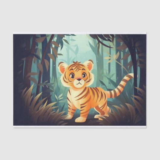 Schattigee Decoupage kinder tijger liefhebbers oer Tissuepapier (Voorkant)