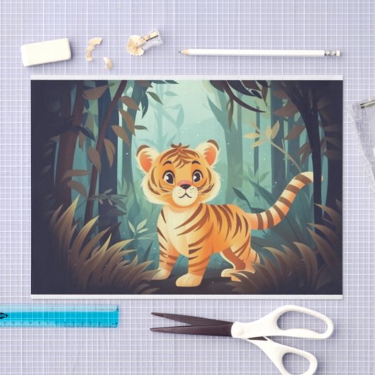 Schattigee Decoupage kinder tijger liefhebbers oer Tissuepapier (Craft)