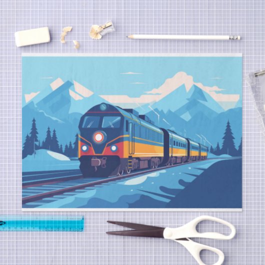 Schattigee Decoupage treinliefhebbers retro Tissuepapier (Craft)