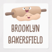 Schattigee deegroller en deeg cartoon gepersonalis labels (Design 2)