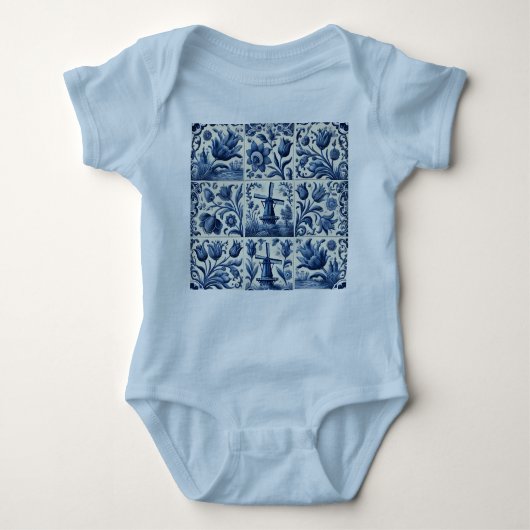 Schattigee Delft Tegels Baby Bodysuit (Voorkant)