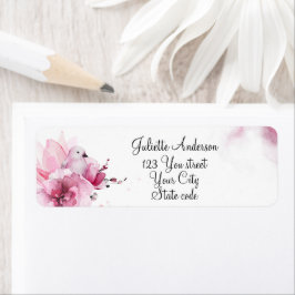 Schattigee delicate bloemetjes Retouradreslabel Etiket