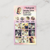 Schattigee delicate natuurlijke roze gradiënt inst visitekaartje (Voorkant)