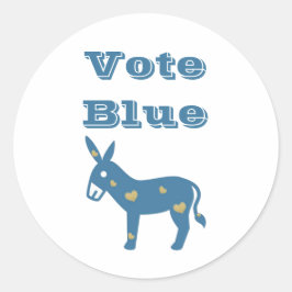 Schattigee Democratische Donkey & Hearts STEMMEN B Ronde Sticker