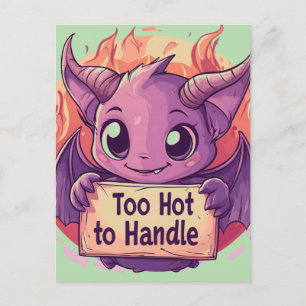 Schattigee demon houdt een "te heet om te hanteren briefkaart