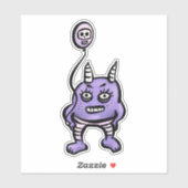 Schattigee Demon Paarse Cartoon Horror Karakter Sticker (Vel)
