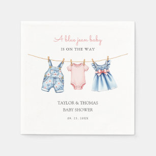 Schattigee Denim Blue Jean Meisje Baby shower Servet
