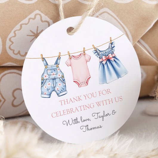 Schattigee Denim Blue Jean Meisje Dank je wel Bedankjes Labels