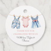 Schattigee Denim Blue Jean Meisje Dank je wel Bedankjes Labels (Voorkant)