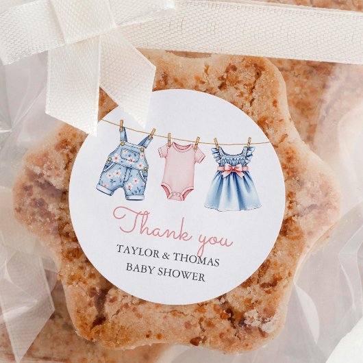 Schattigee Denim Blue Jean Meisje Dank je wel Ronde Sticker