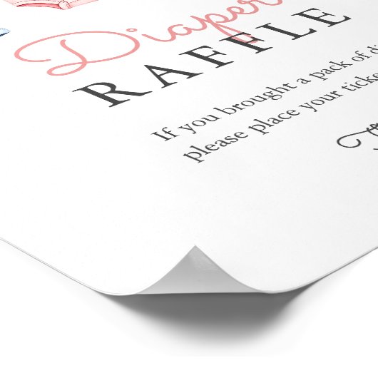 Schattigee Denim Blue Jean Meisje Luier Raffle Gam Poster (Hoek)