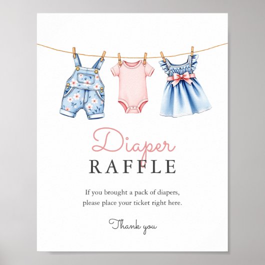 Schattigee Denim Blue Jean Meisje Luier Raffle Gam Poster (Voorkant)