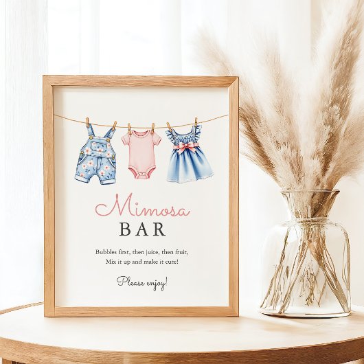 Schattigee Denim Blue Jean Meisje Mimosa Bar Poster