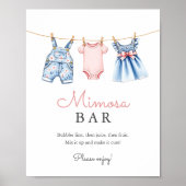 Schattigee Denim Blue Jean Meisje Mimosa Bar Poster (Voorkant)