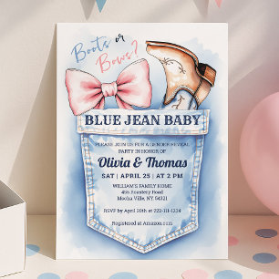 Schattigee Denim Boots of Bows Geslacht Reveal Inv Kaart