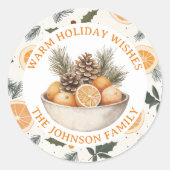 Schattigee dennenappels en Sinaasappels gepersonal Ronde Sticker (Voorkant)