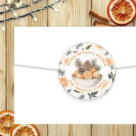 Schattigee dennenappels en Sinaasappels gepersonal Ronde Sticker