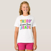 Schattigee derde klas, terug naar school, student t-shirt (Voorkant volledig)