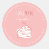 Schattigee Dessert Cake Artist Zelfgemaakte Bakker Ronde Sticker (Voorkant)