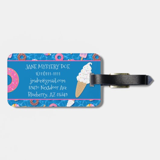 Schattigee desserts bagagelabel (Achterkant horizontaal)