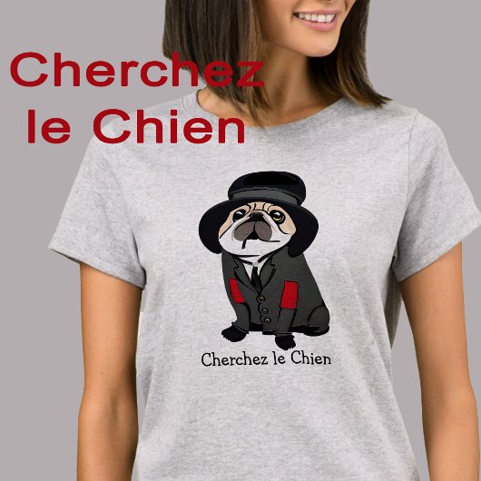 Schattigee Detective Sherlock Pug Hondenliefhebber T-shirt