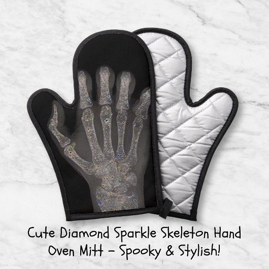 Schattigee Diamond Skeleton Hand Oven Mitt Ovenwant