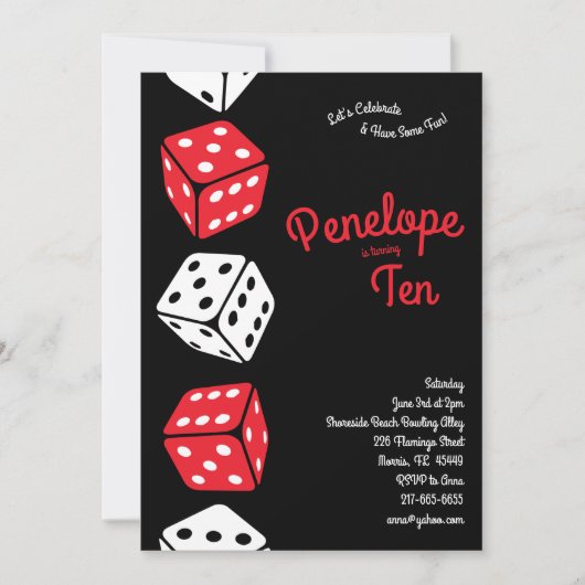 Schattigee Dice Games Kids Verjaardagsfeest Kaart (Voorkant)