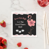 Schattigee Dice Goede Times Roll Roze Flamingo Bun Servet (Insitu)