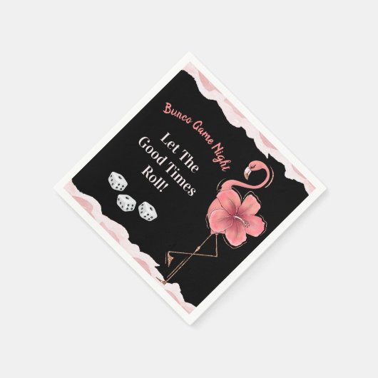 Schattigee Dice Goede Times Roll Roze Flamingo Bun Servet (Hoek)