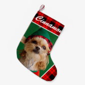 Schattigee dierenfoto naam Plaid Kleine Kerstsok (Voorkant (Hangend))