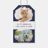 Schattigee dierenliefhebbers gepersonaliseerde twe cadeaulabel (Achterkant)