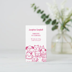 Schattigee dierensitter dierenarts QR Code Roze Visitekaartje