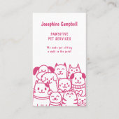 Schattigee dierensitter dierenarts QR Code Roze Visitekaartje (Voorkant)