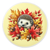 Schattigee dierenvrienden egel keramische knop (Voorkant)