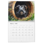Schattigee Dierenvrienden van cavia's Waterverf Ma Kalender (Feb 2026)