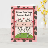 Schattigee diergeneeskunde Afstuderen Cartoon Koei Kaart (Gele Bloem)