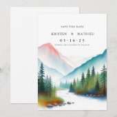 Schattigee digitale berg save the date (Voorkant / Achterkant)