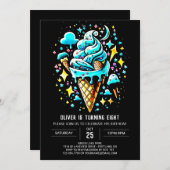 Schattigee Digitale Sweet Boy Ice Cream Kaart (Voorkant / Achterkant)