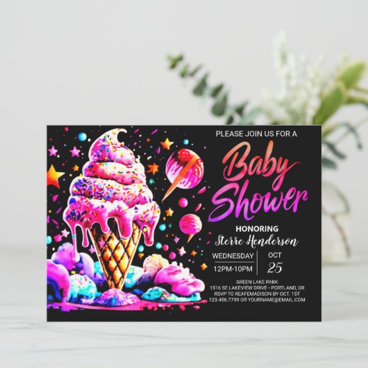 Schattigee digitale zoetheid Baby shower Kaart (Staand voorkant)