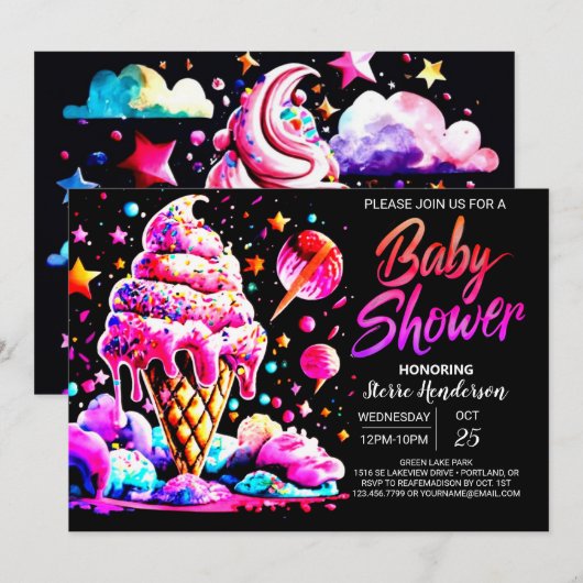 Schattigee digitale zoetheid Baby shower Kaart (Voorkant / Achterkant)