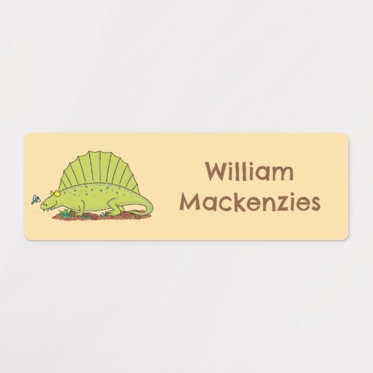 Schattigee Dimetrodon dinosaurus cartoon gepersona Labels (Design 2)