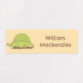 Schattigee Dimetrodon dinosaurus cartoon gepersona Labels (Design 1)