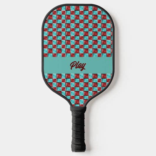Schattigee dinerstijl controleert patroon pickleball paddle (Voorkant)
